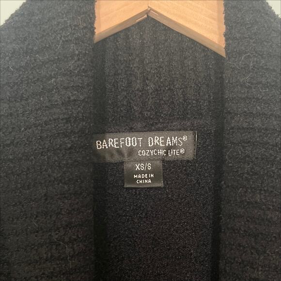 Barefoot Dreams Black CozyChic Lite Circle Cardi Cardigan XS Small - Picture 7 of 8